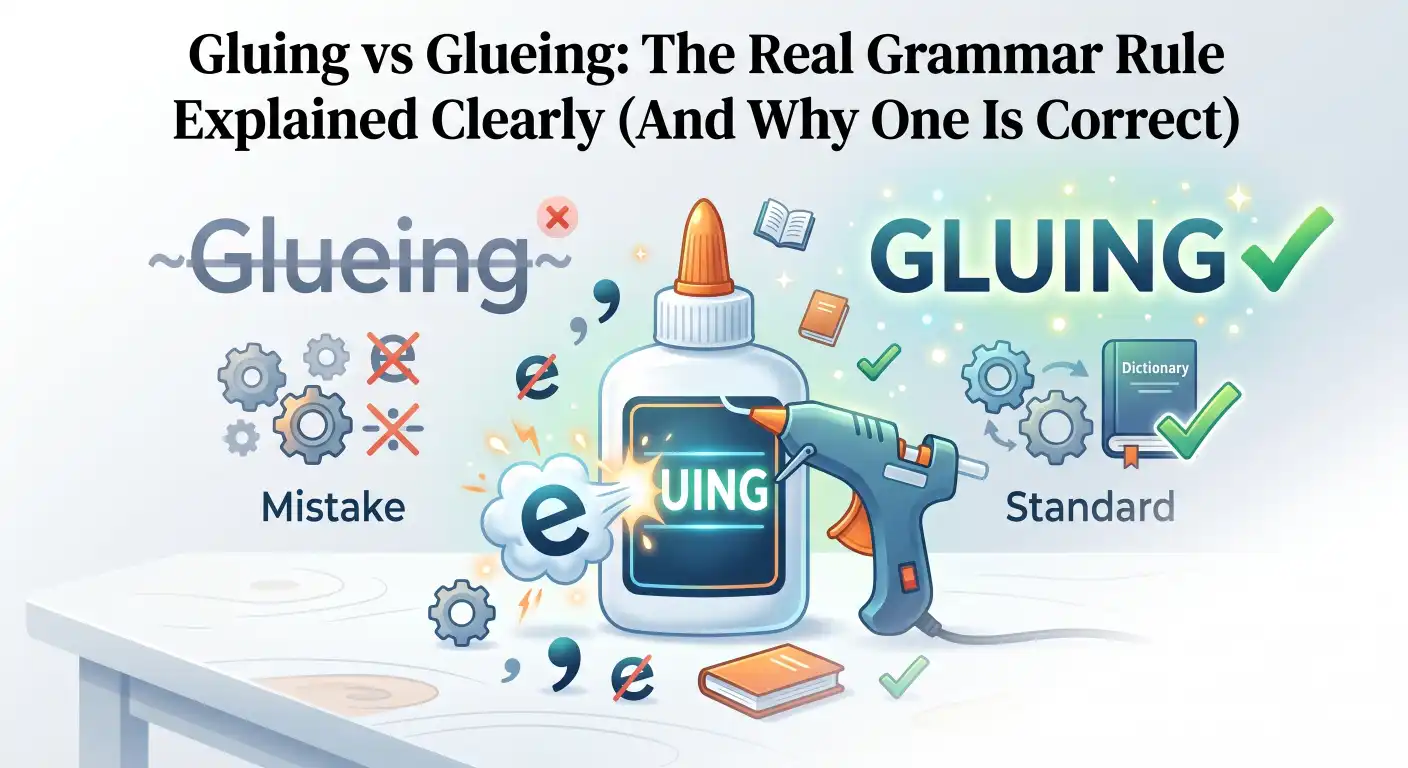 gluing vs glueing