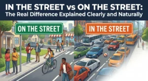 in the street vs on the street