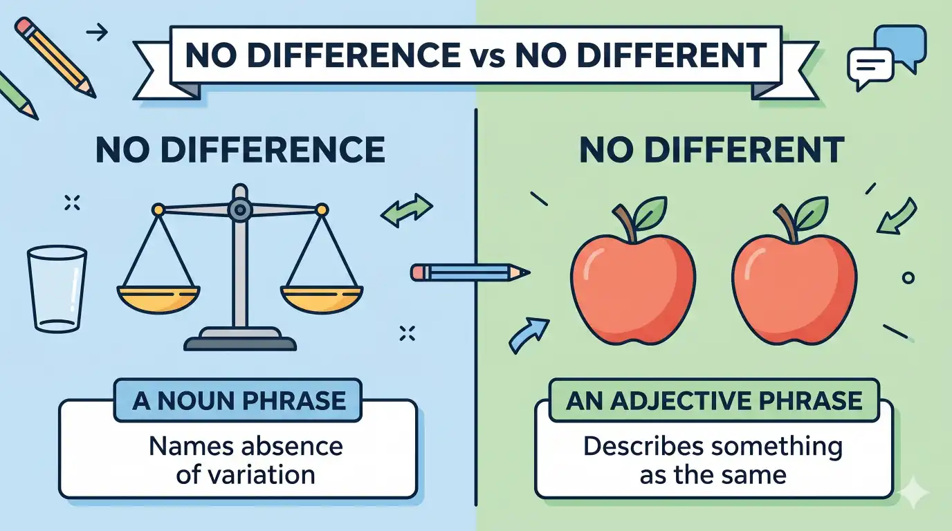 No Difference vs No Different: The Ultimate Grammar Guide with Clear Rules, Real Examples, and Expert-Level Insights