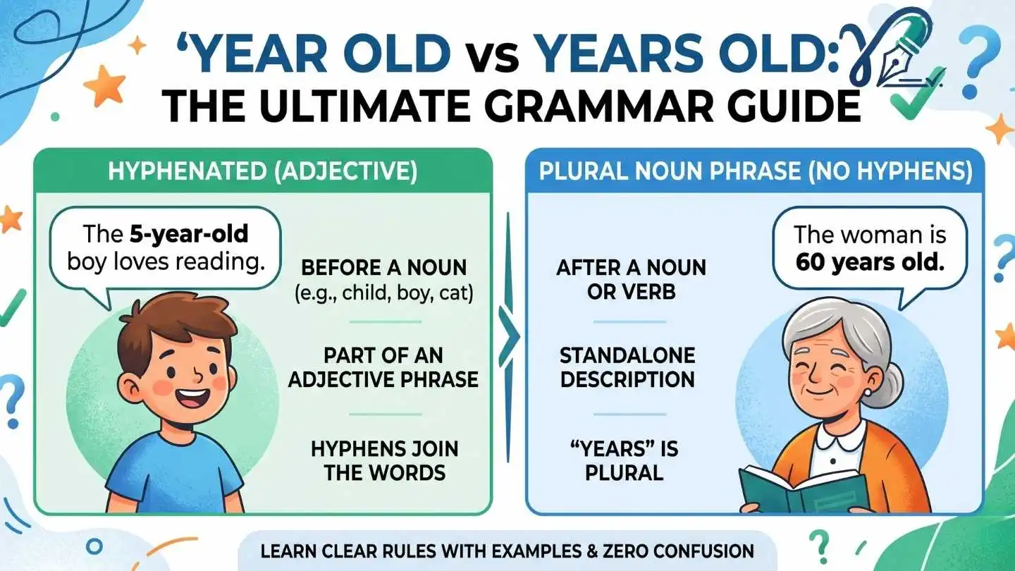 Year Old vs Years Old: The Ultimate Grammar Guide With Clear Rules, Real Examples, and Zero Confusion
