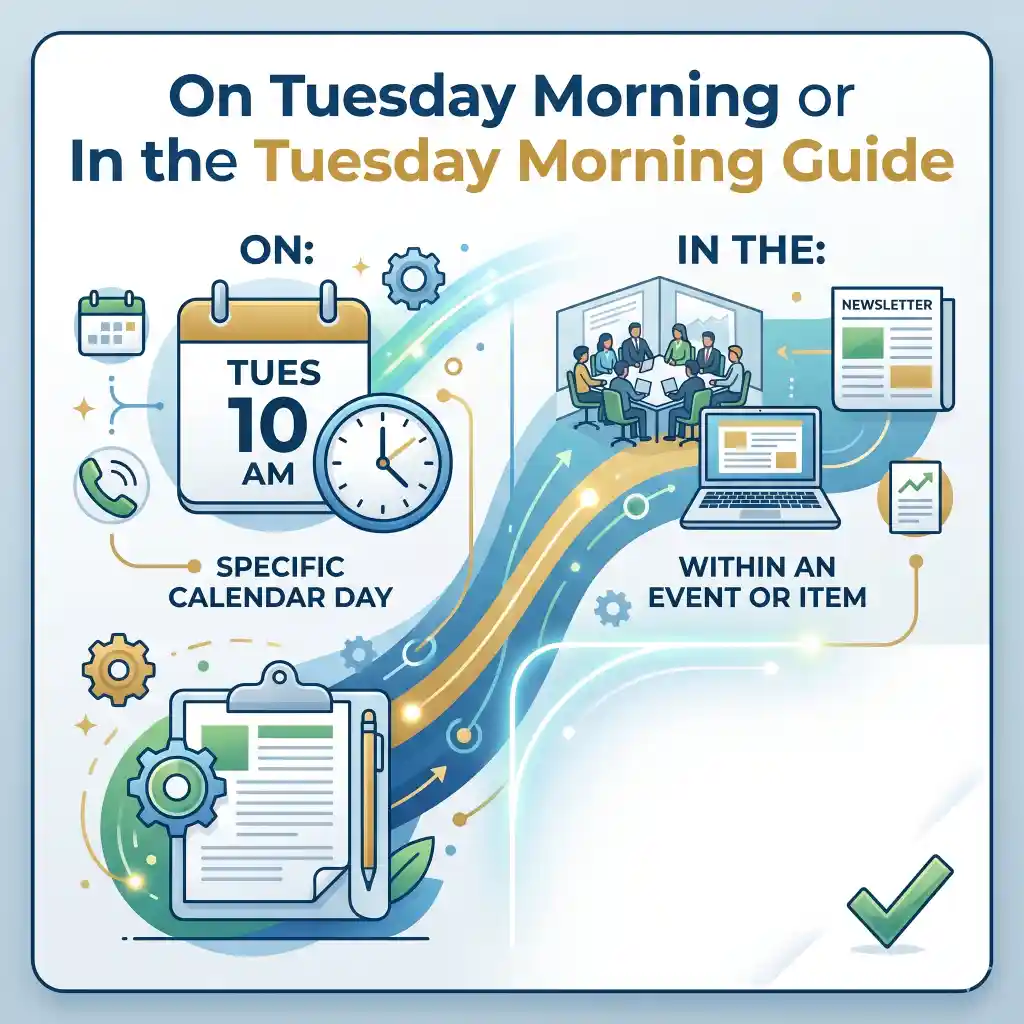 On Tuesday Morning or In the Tuesday Morning
