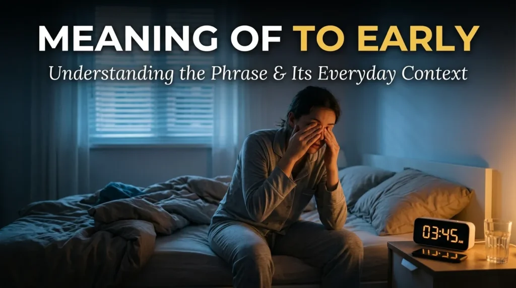 Meaning of To Early